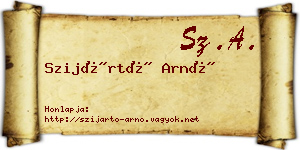 Szijártó Arnó névjegykártya